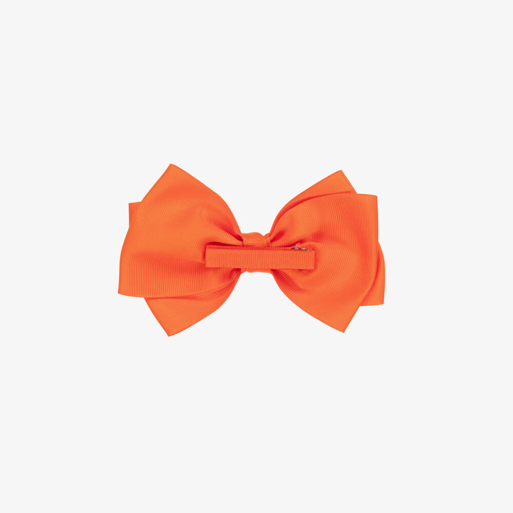Abel & Lula-Girls' Vibrant Orange Ribbon Clip | Childrensalon Outlet