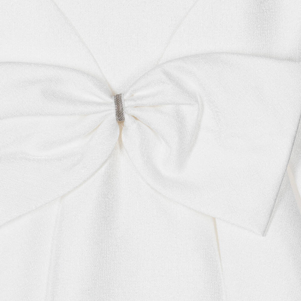 Abel & Lula-فستان لون أبيض مزين بفيونكة | Childrensalon Outlet