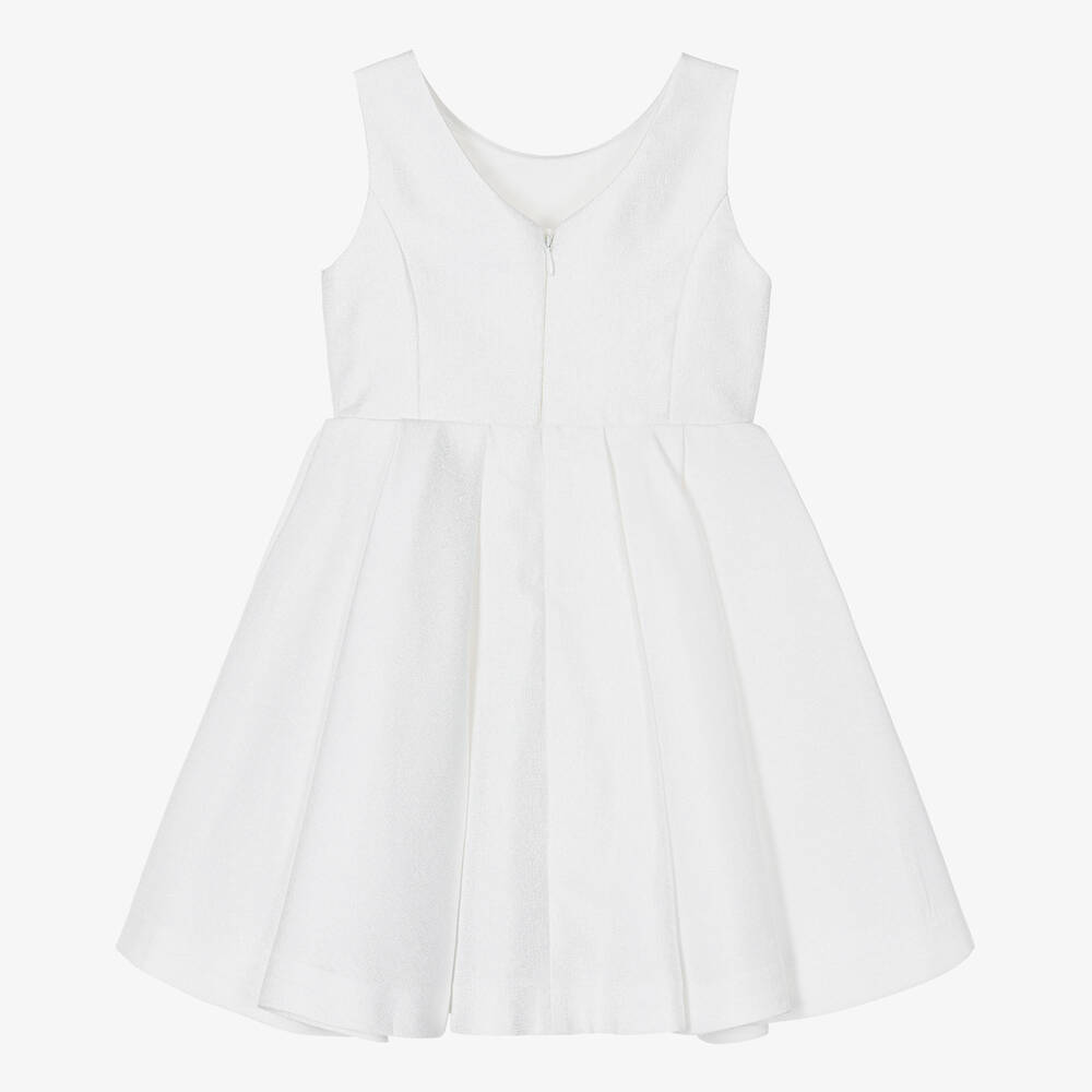 Abel & Lula-فستان لون أبيض مزين بفيونكة | Childrensalon Outlet