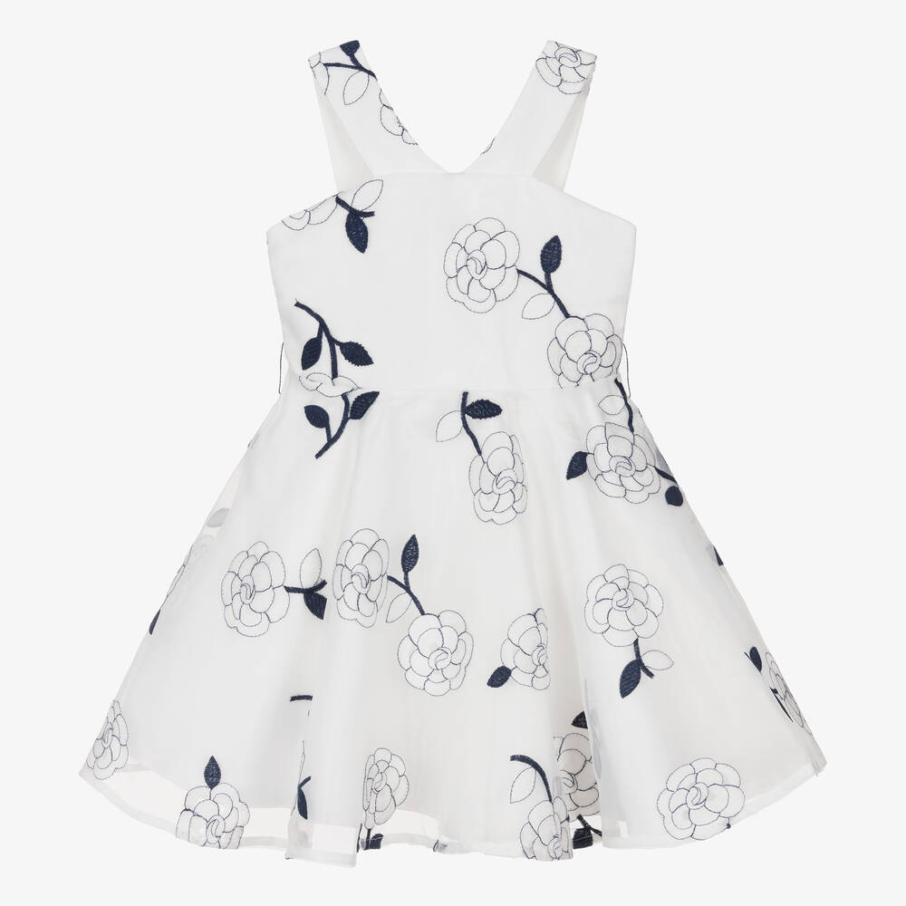 Abel & Lula-Белое платье из органзы с вышивкой | Childrensalon Outlet