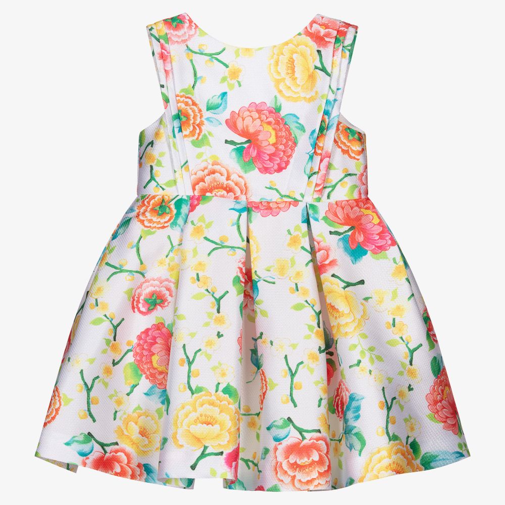 Abel & Lula-Girls White Floral Dress | Childrensalon Outlet