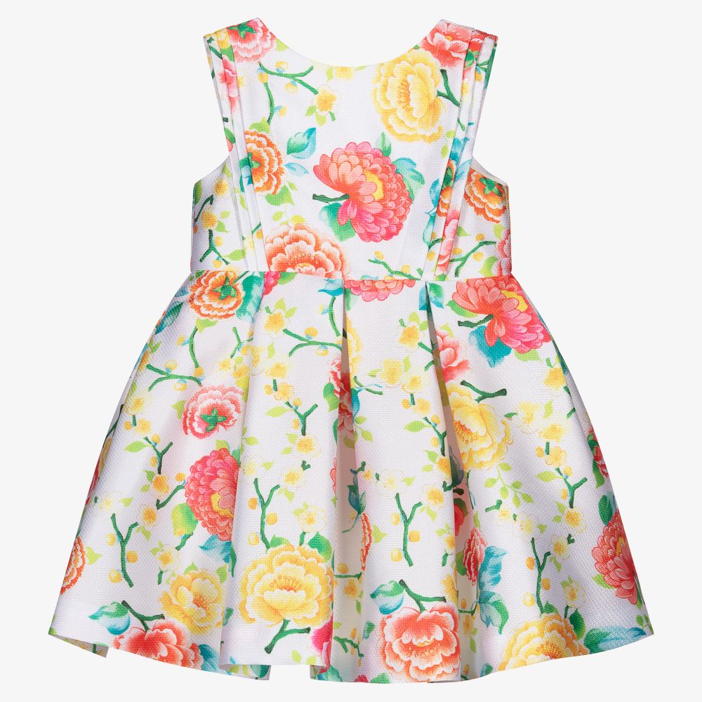 Abel & Lula - Girls White Floral Dress | Childrensalon