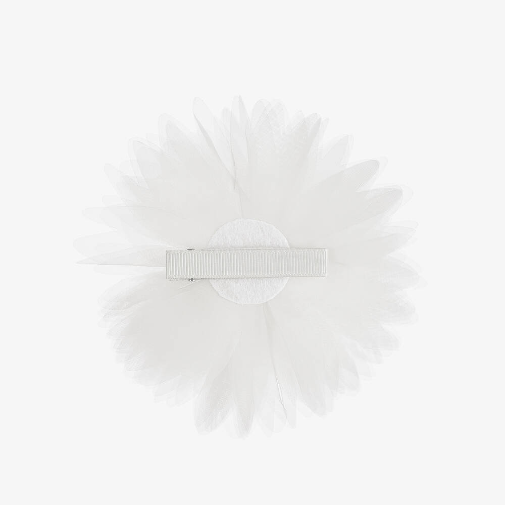 Abel & Lula-Girls White Flower Hair Clip (12cm) | Childrensalon Outlet