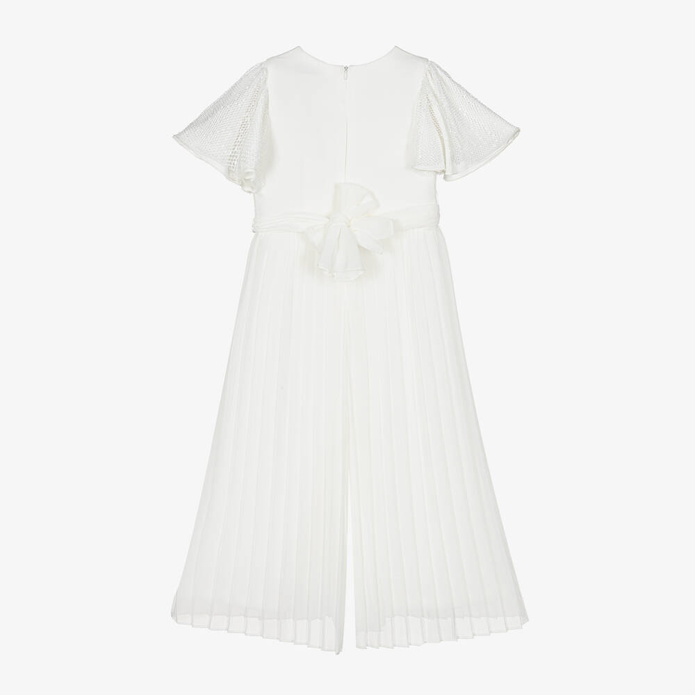 Abel & Lula-Girls White Palazzo Jumpsuit | Childrensalon Outlet