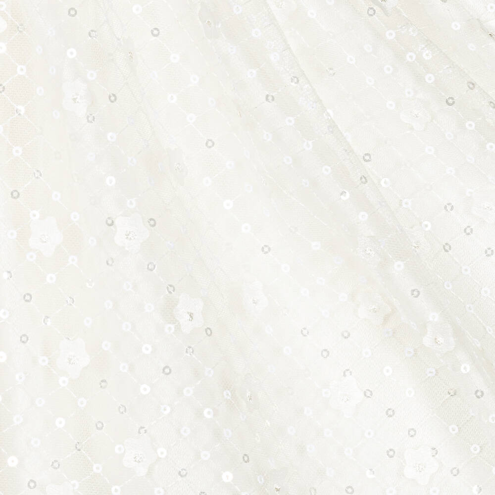 Abel & Lula-Girls White Sequin & Tulle Dress  | Childrensalon Outlet
