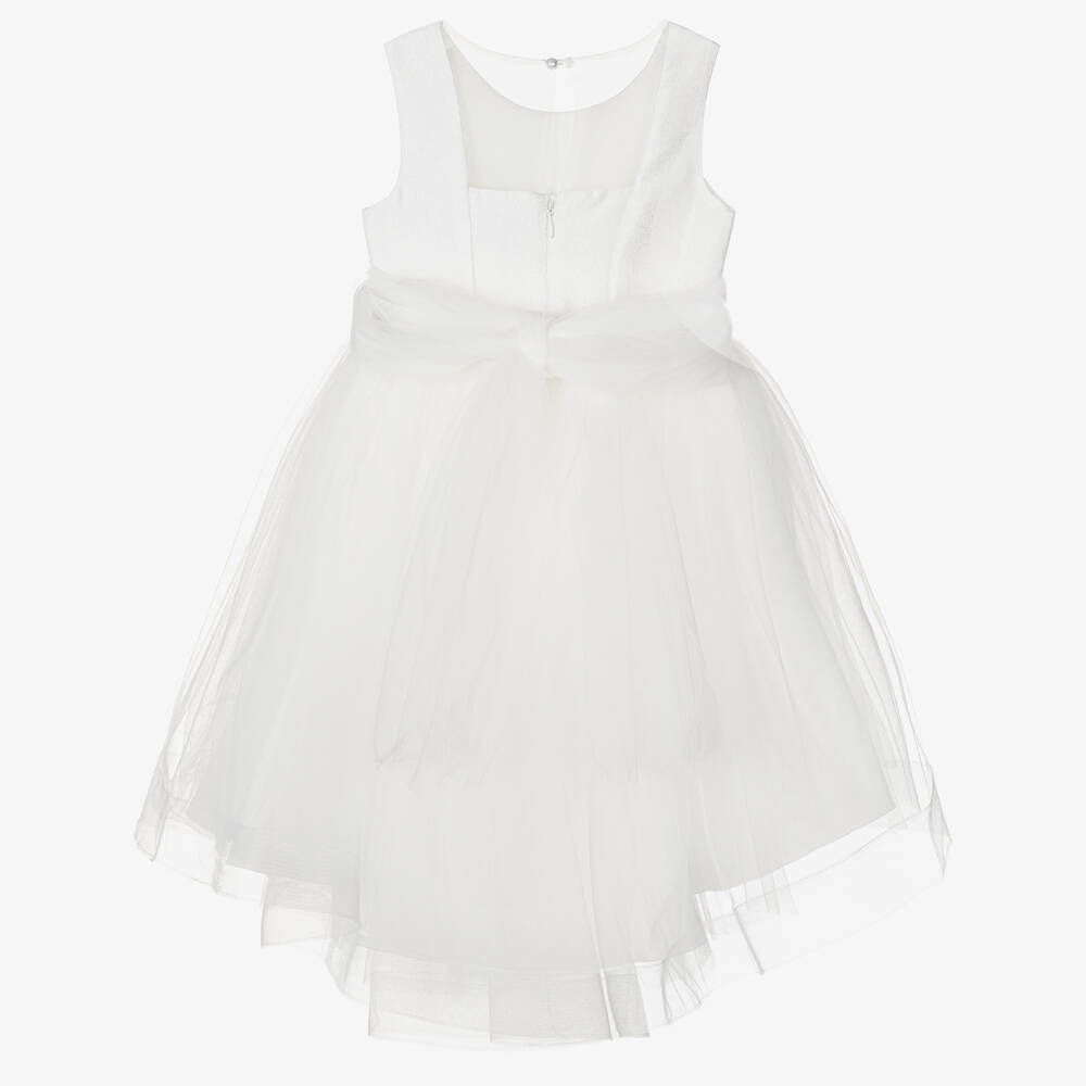 Abel & Lula-Girls White Tulle Waterfall Dress | Childrensalon Outlet