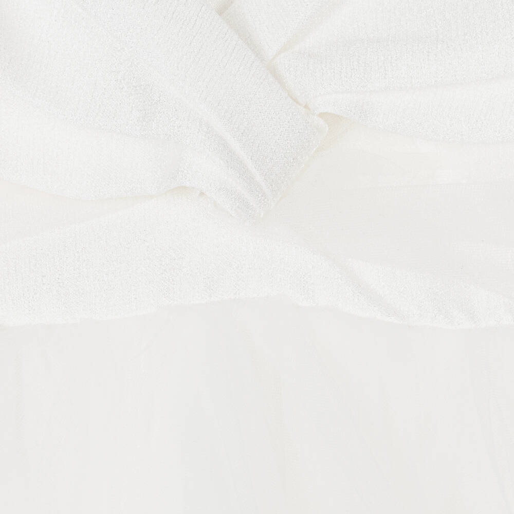 Abel & Lula-Girls White Tulle Waterfall Dress | Childrensalon Outlet