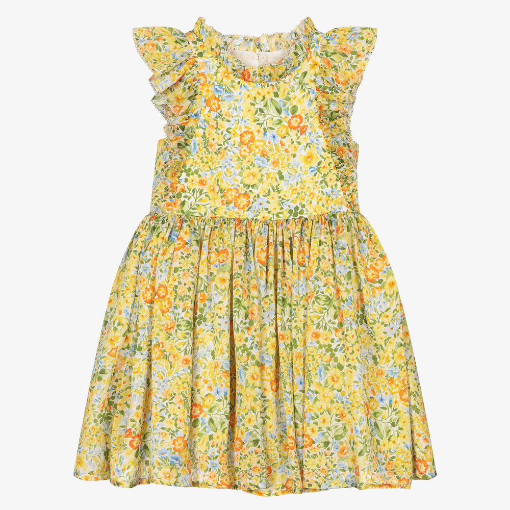 Abel & Lula - Girls Yellow Floral Dress | Childrensalon Outlet