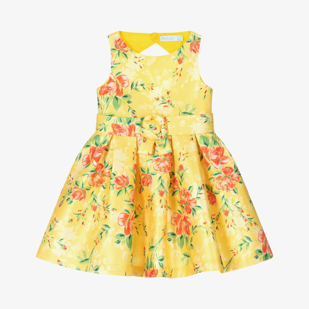 Abel & Lula-Girls Yellow Floral Dress | Childrensalon Outlet