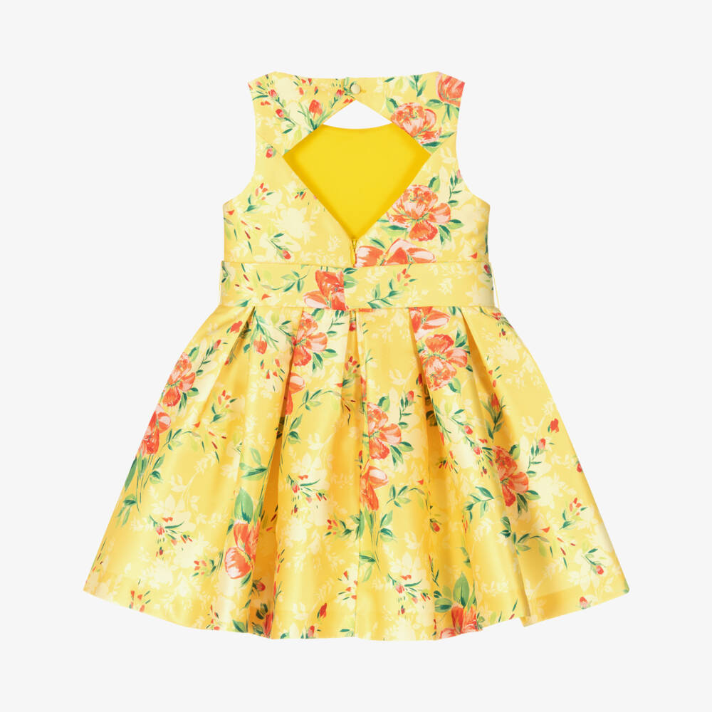 Abel & Lula-Girls Yellow Floral Dress | Childrensalon Outlet