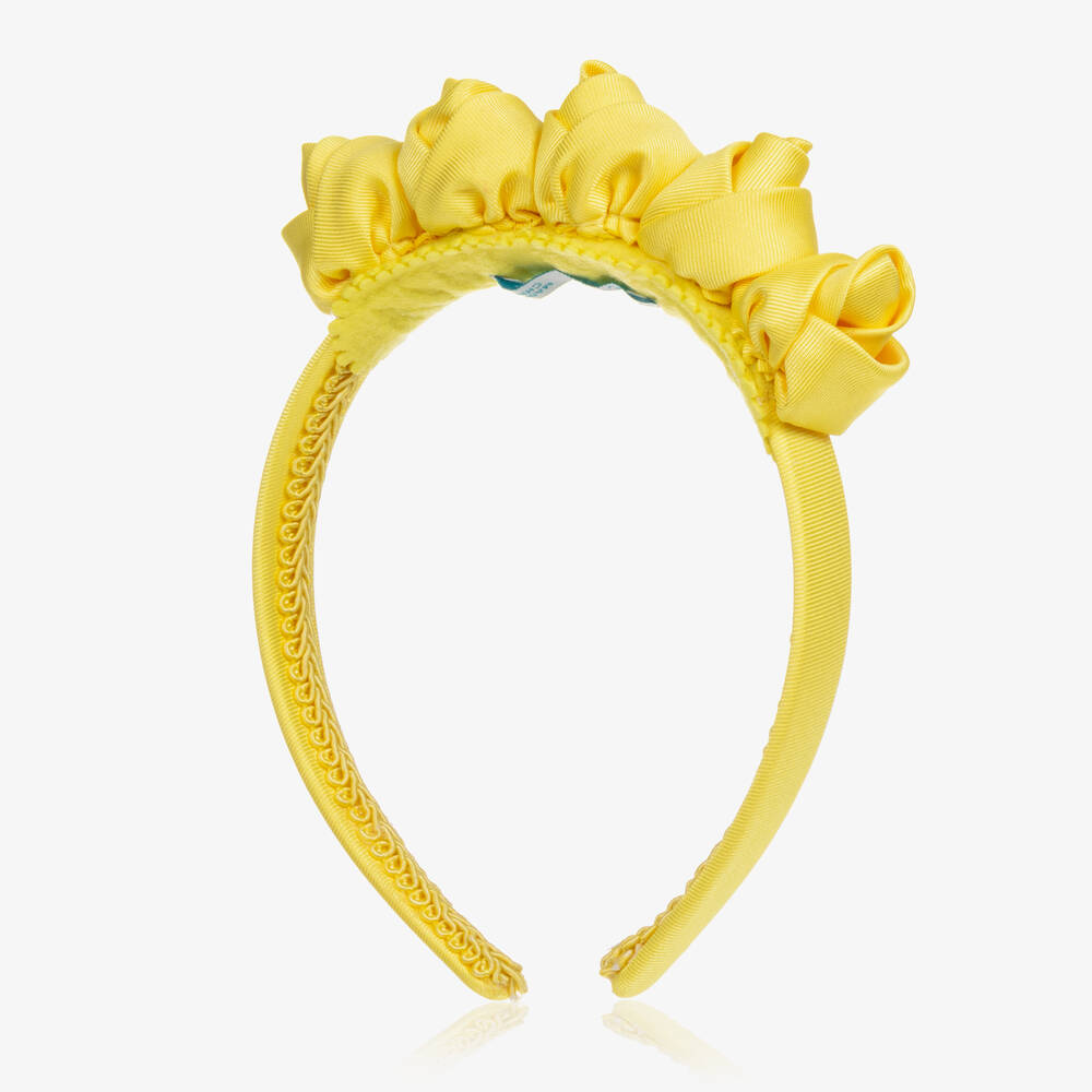 Abel & Lula-Girls Yellow Flower Hairband | Childrensalon Outlet