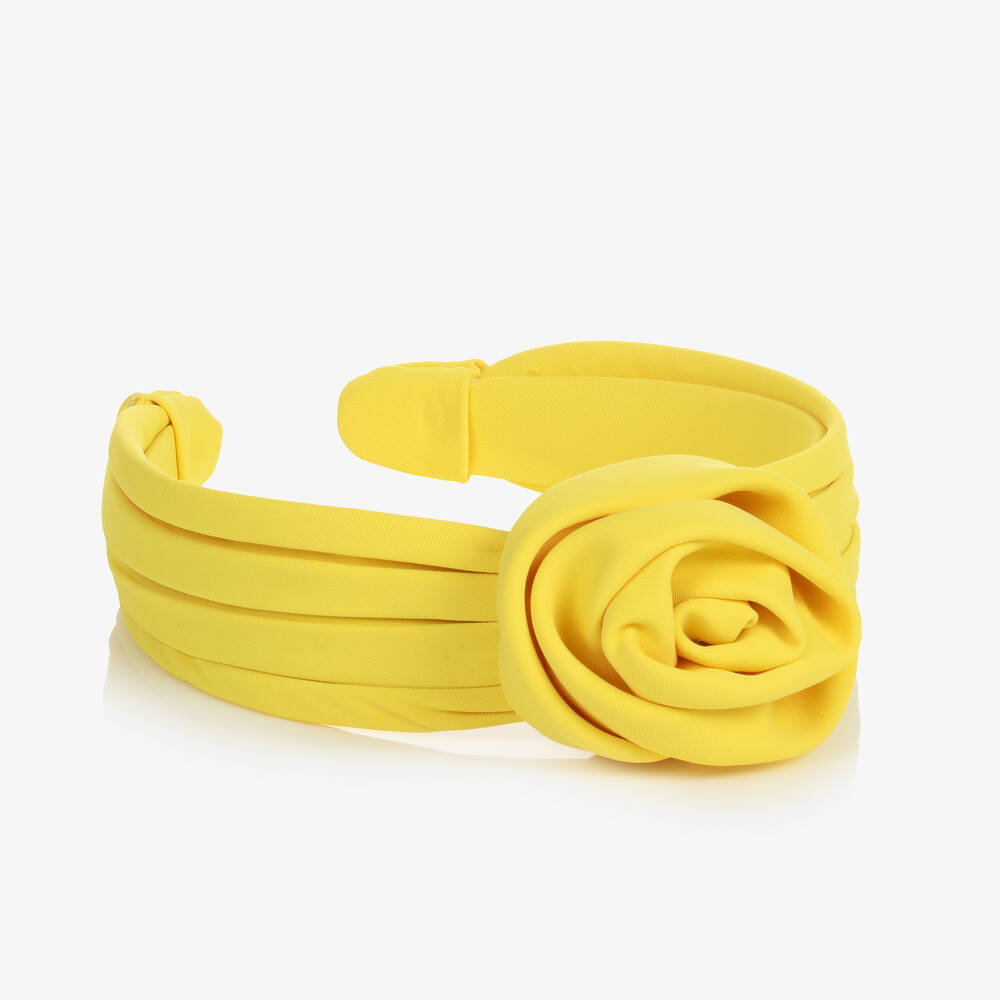 Abel & Lula-Girls Yellow Rose Hairband | Childrensalon Outlet
