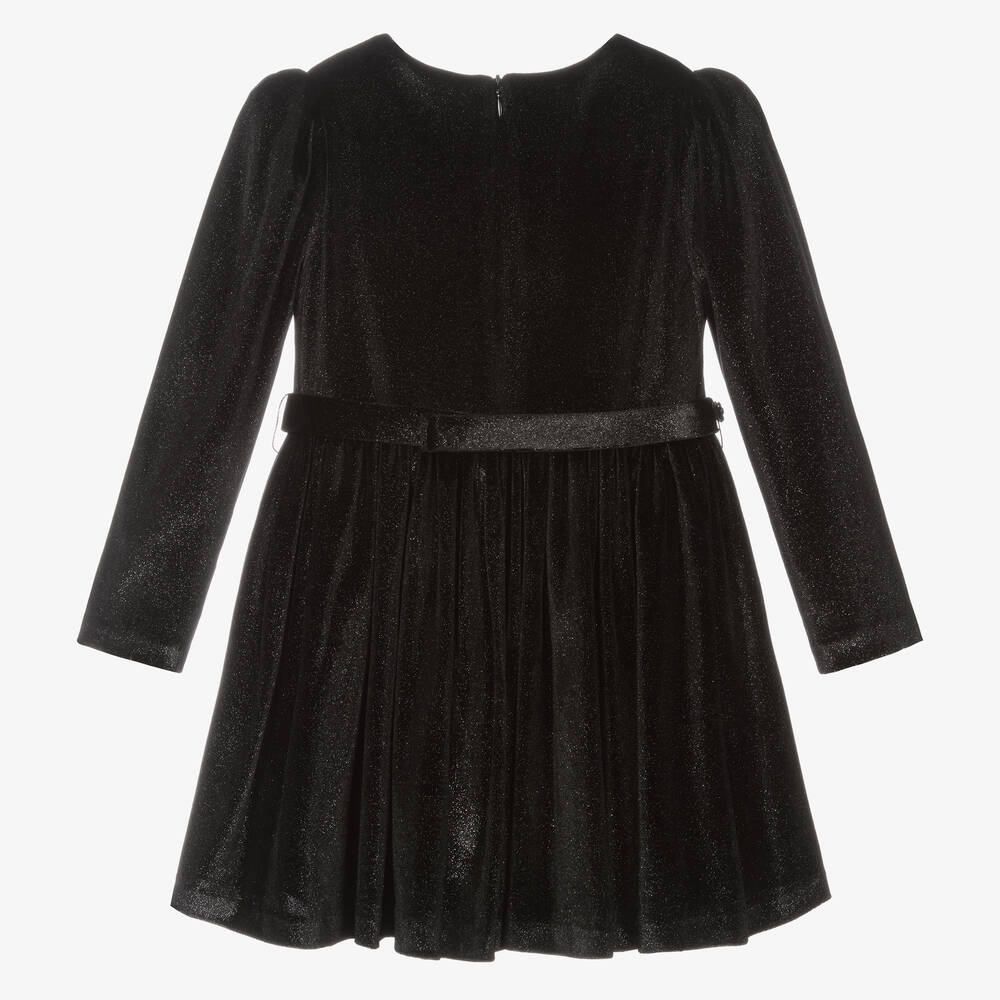 Abel & Lula-Glittery Black Velour Dress | Childrensalon Outlet