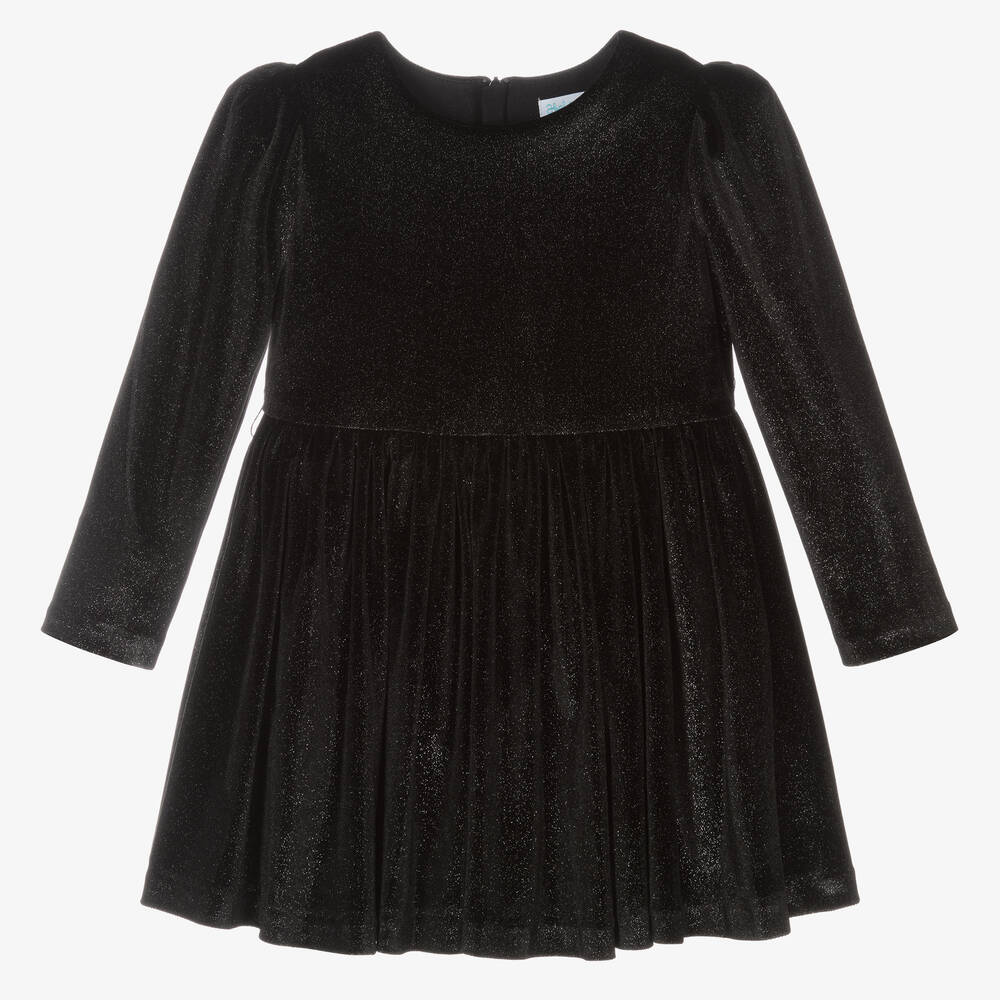 Abel & Lula-Glittery Black Velour Dress | Childrensalon Outlet