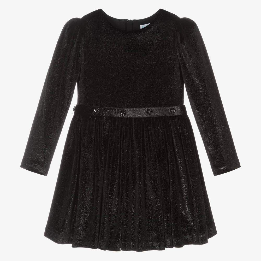 Abel & Lula - Robe noire en velours brillant | Childrensalon