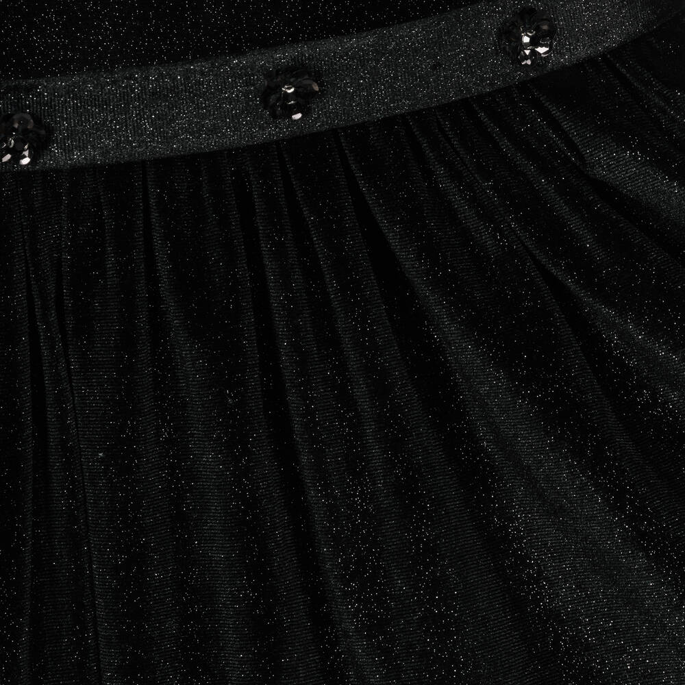 Abel & Lula-Glittery Black Velour Dress | Childrensalon Outlet