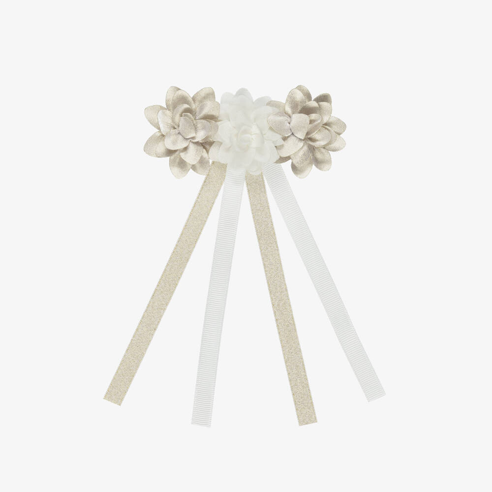 Abel & Lula-Gold Flower Hair Clip | Childrensalon Outlet