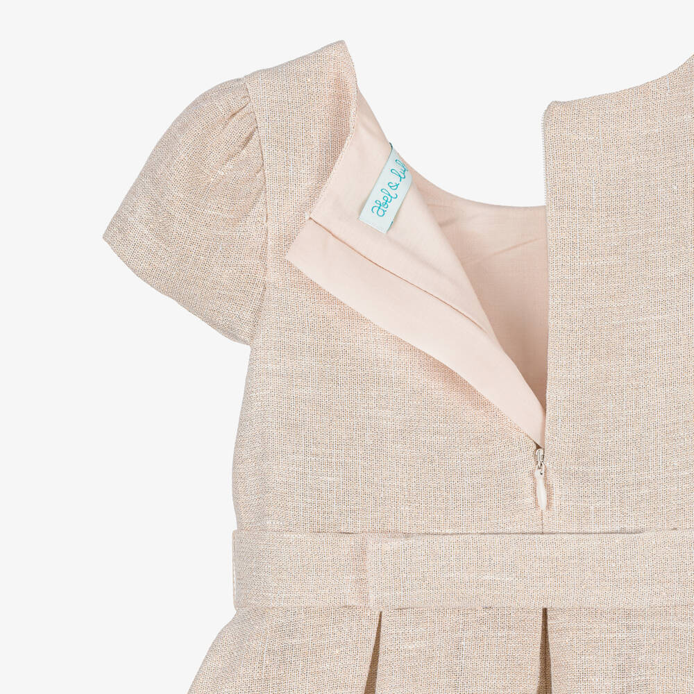 Abel & Lula-Gold Linen Dress | Childrensalon Outlet