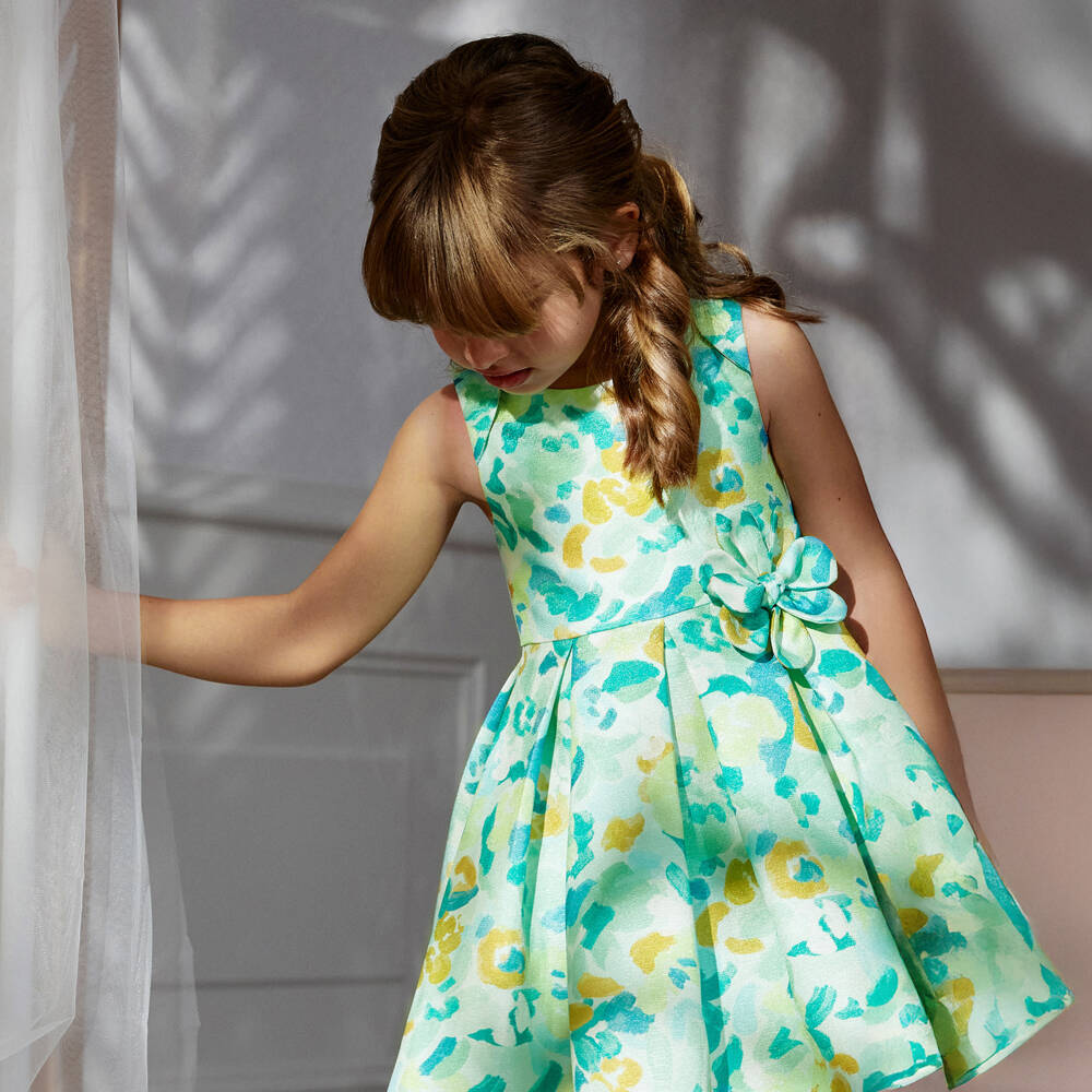 Abel & Lula-Green Floral Dress | Childrensalon Outlet