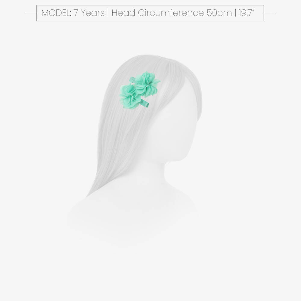 Abel & Lula-Green Flower Hair Clips 2pk | Childrensalon Outlet