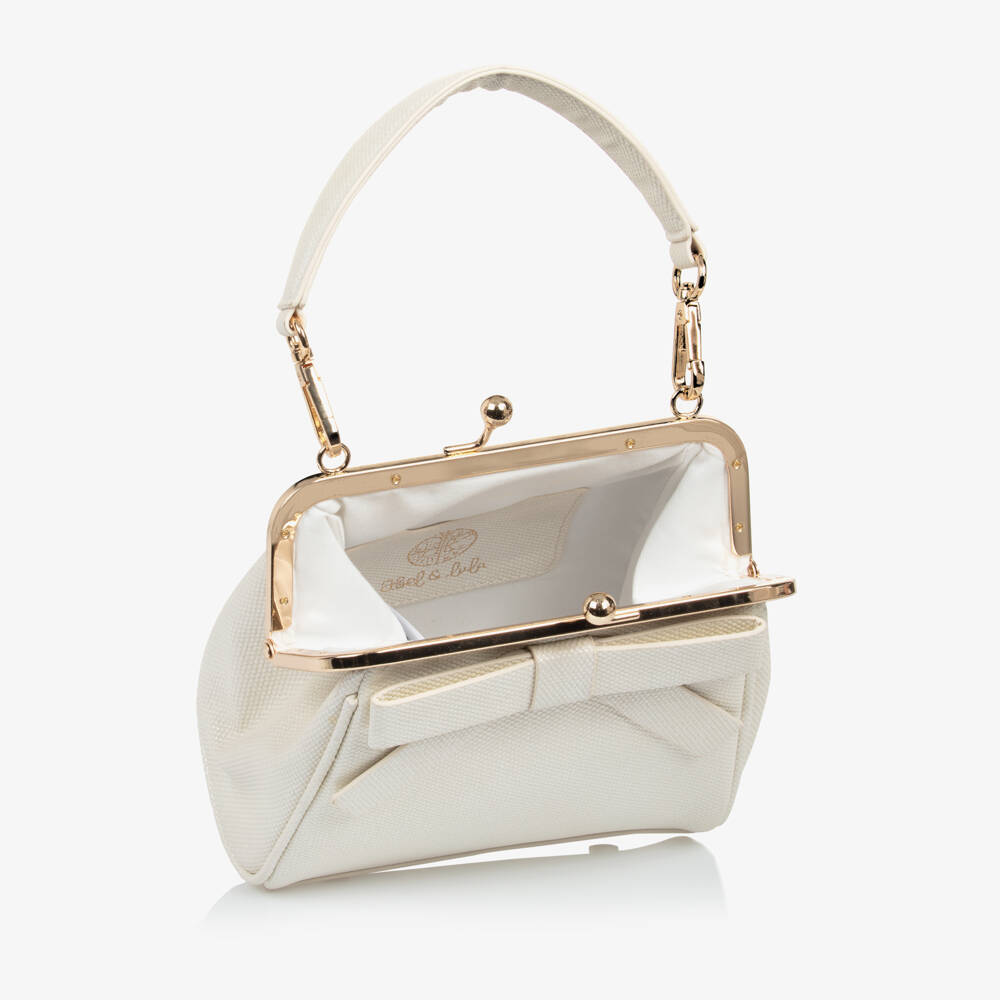 Abel & Lula-حقيبة بناتية عاجية مزينة بعقدة | Childrensalon Outlet