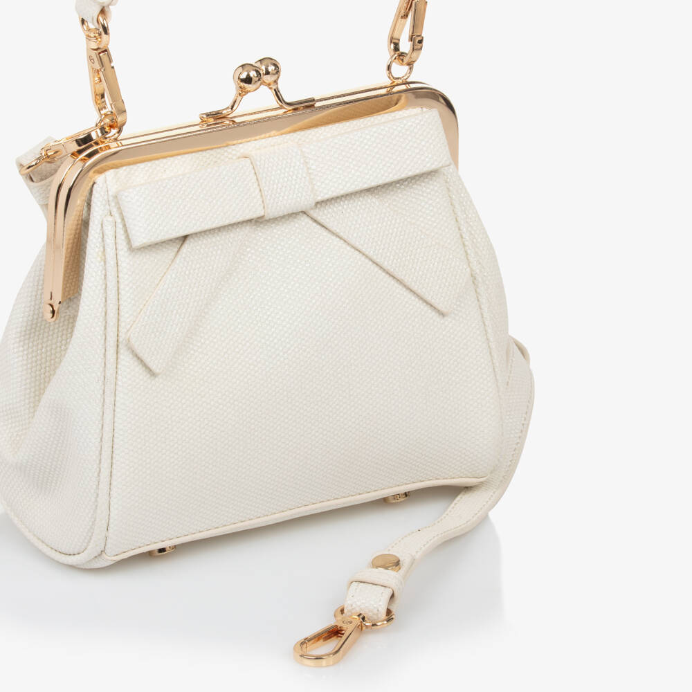 Abel & Lula-حقيبة بناتية عاجية مزينة بعقدة | Childrensalon Outlet