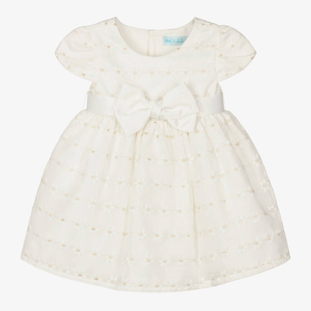 Abel & Lula-Кремовое платье из органзы с вышивкой | Childrensalon Outlet