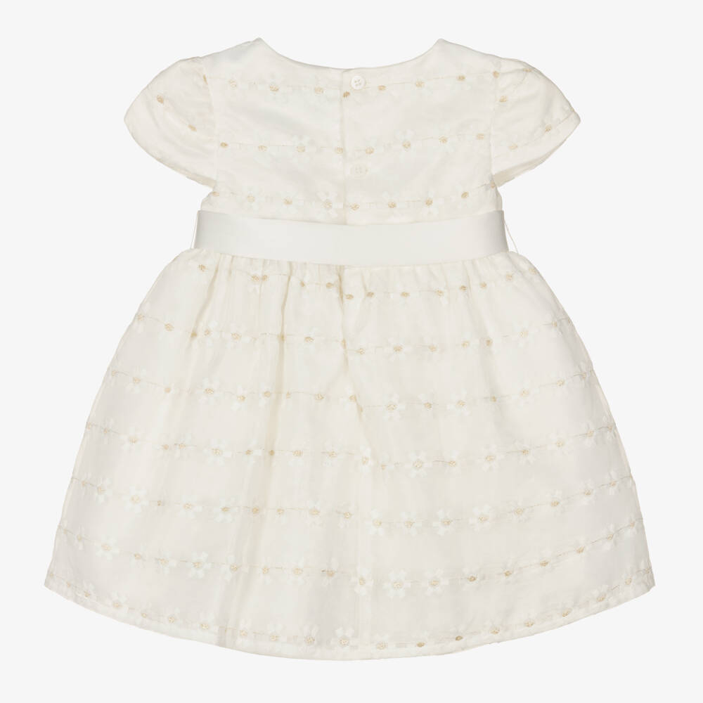 Abel & Lula-Ivory Embroidered Organza Dress | Childrensalon Outlet