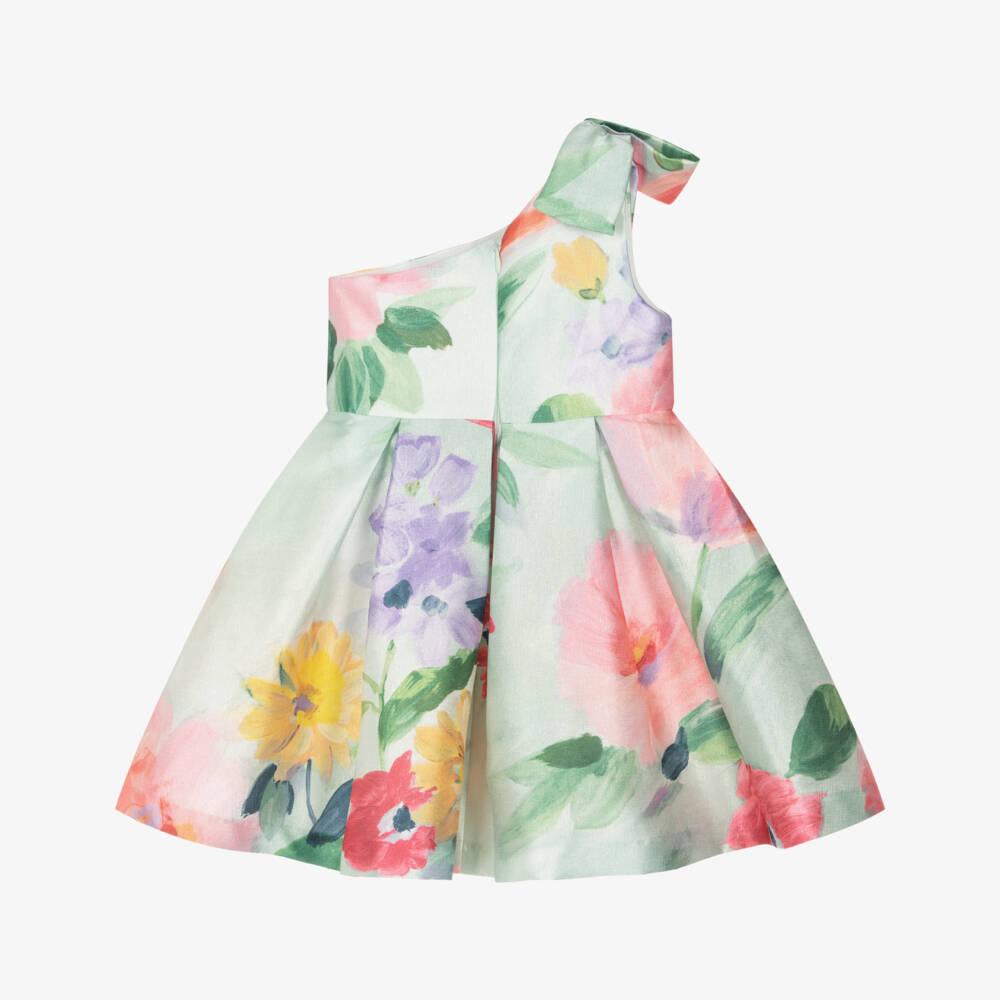 Abel & Lula-Ivory Floral One Shoulder Dress | Childrensalon Outlet
