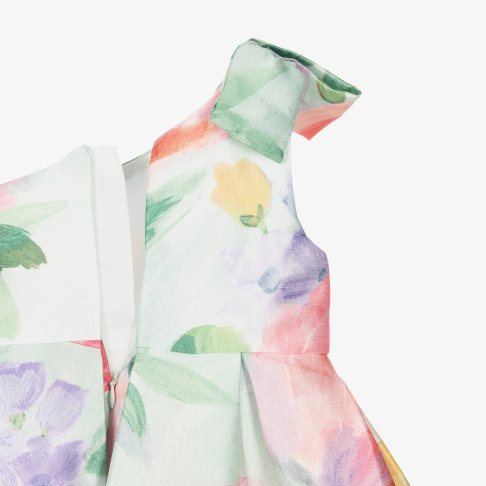 Abel & Lula-Ivory Floral One Shoulder Dress | Childrensalon Outlet