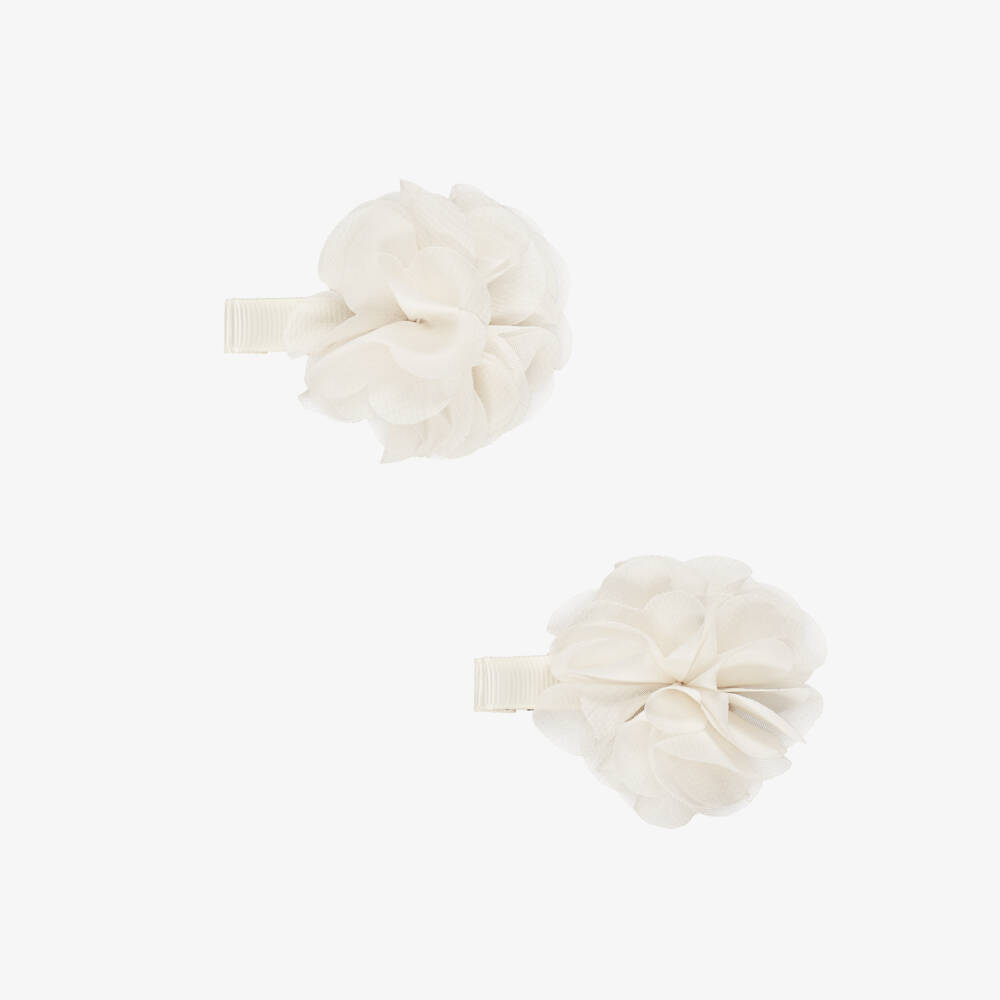 Abel & Lula-Ivory Flower Hair Clips 2pk | Childrensalon Outlet