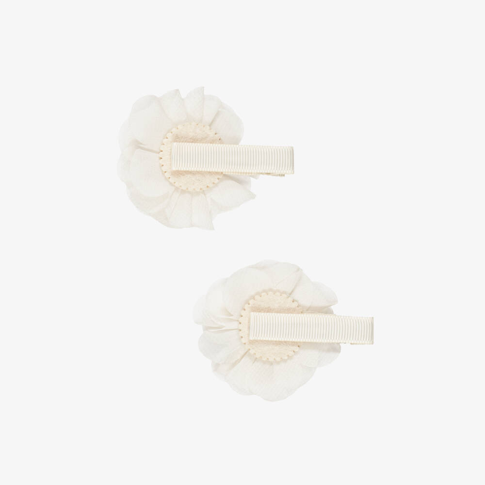 Abel & Lula-Ivory Flower Hair Clips 2pk | Childrensalon Outlet