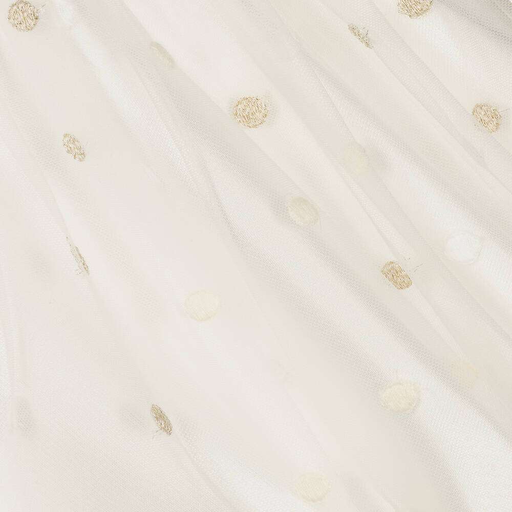 Abel & Lula-Кремовое платье из атласа и тюля в горох | Childrensalon Outlet