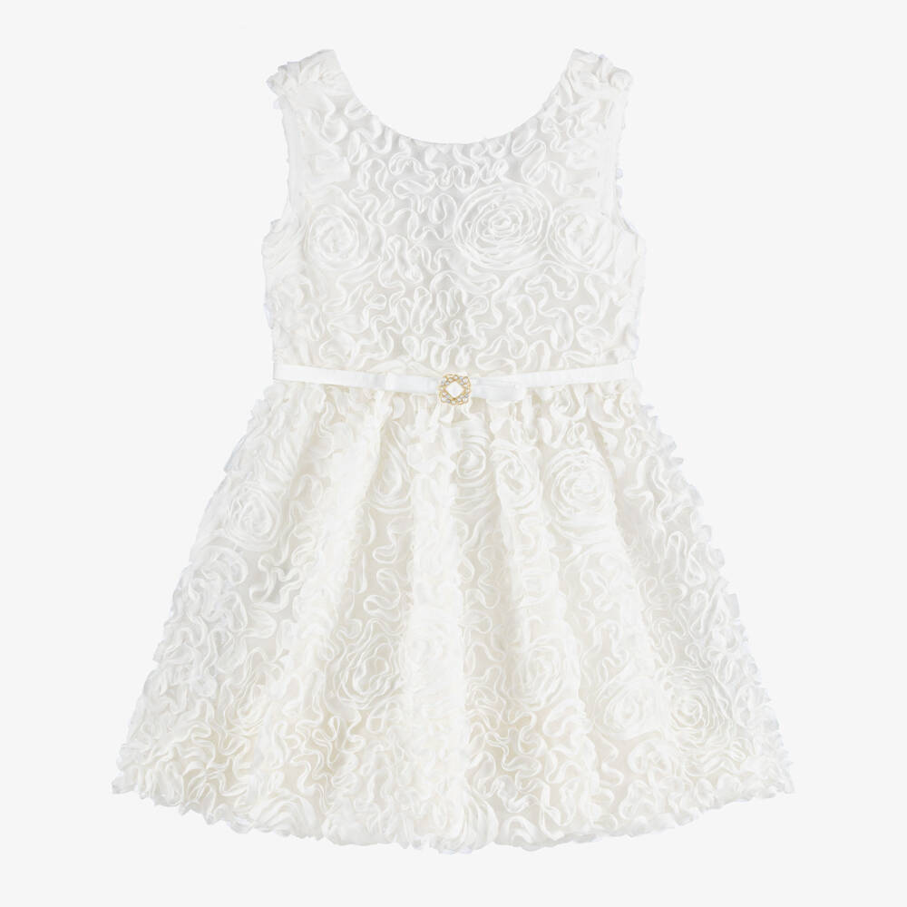 Abel & Lula-Ivory Tulle Floral Dress | Childrensalon Outlet
