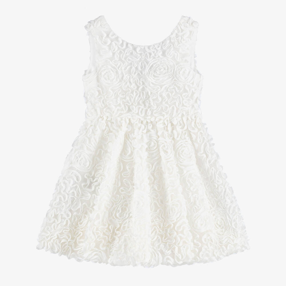 Abel & Lula-Ivory Tulle Floral Dress | Childrensalon Outlet