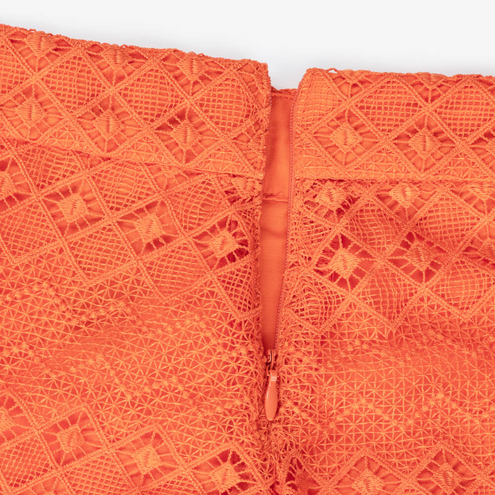 Abel & Lula-Orange Lace Shorts Set | Childrensalon Outlet
