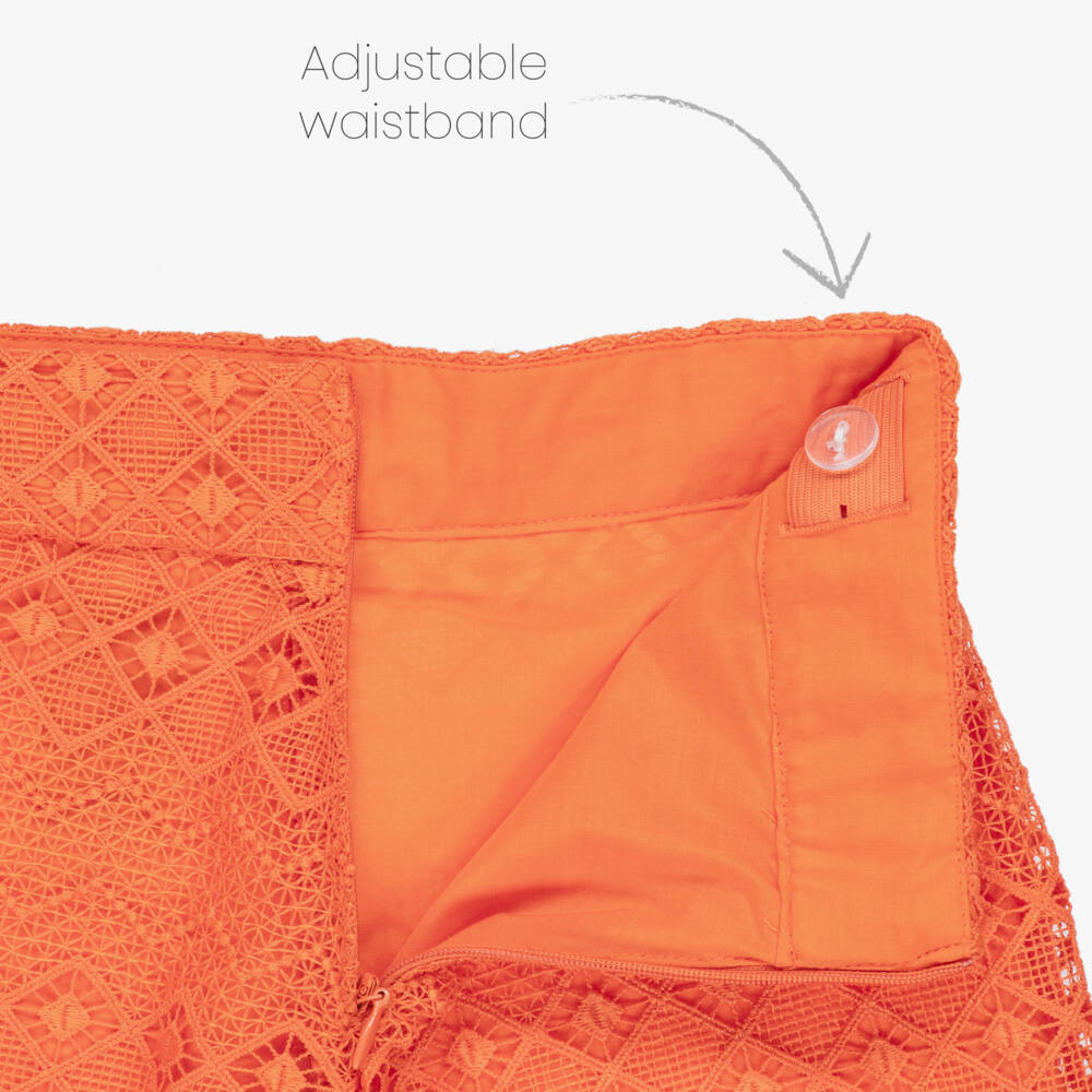 Abel & Lula-Orange Lace Shorts Set | Childrensalon Outlet