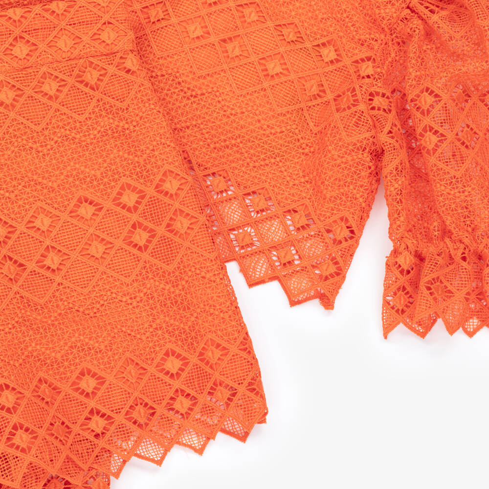 Abel & Lula-Orange Lace Shorts Set | Childrensalon Outlet
