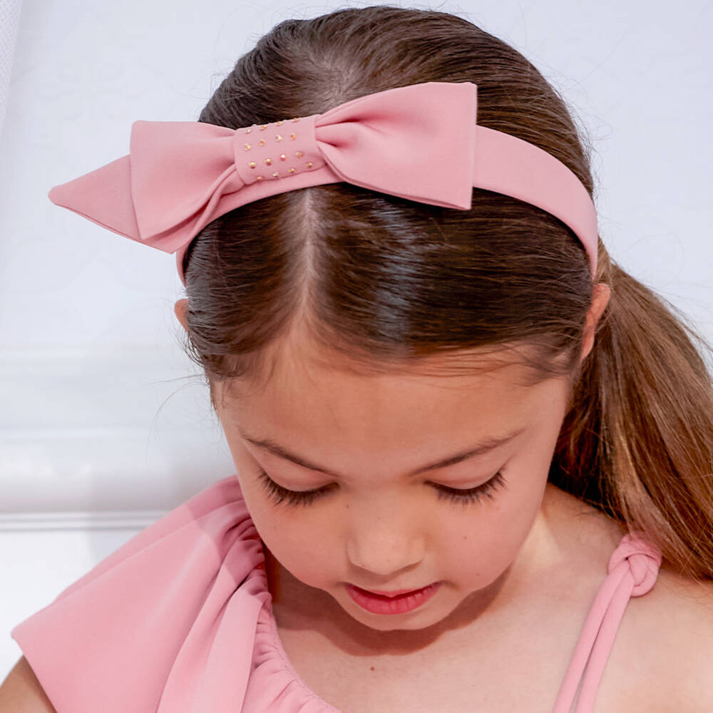 Abel & Lula-Pink Bow Hairband | Childrensalon Outlet
