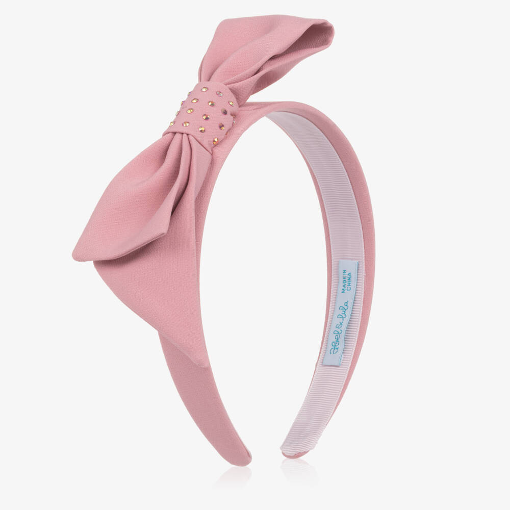 Abel & Lula-Pink Bow Hairband | Childrensalon Outlet