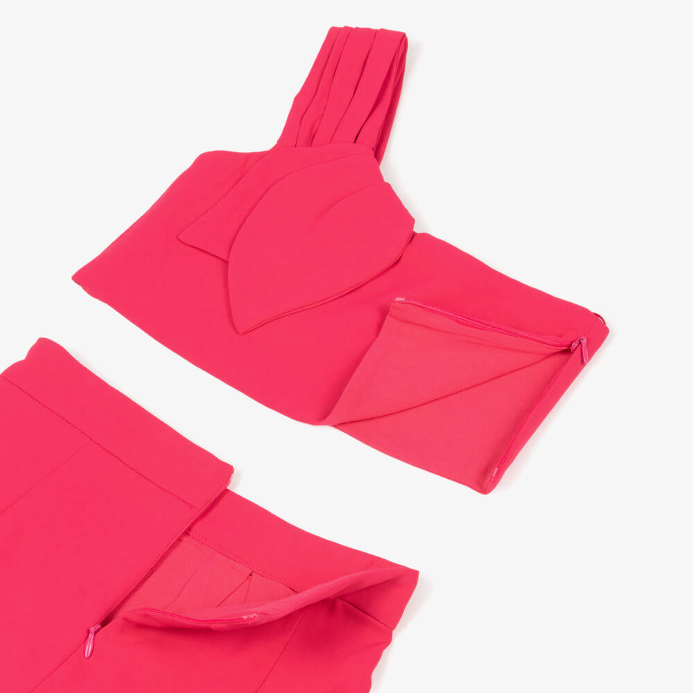 Abel & Lula-Pink Crepe Shorts Set | Childrensalon Outlet