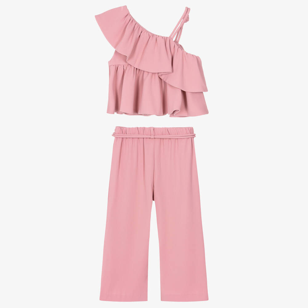 Abel & Lula-Pink Crepe Trouser Set | Childrensalon Outlet