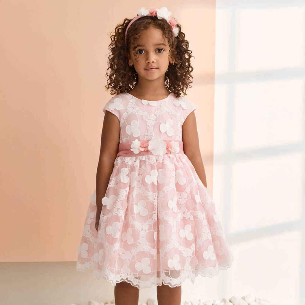 Abel & Lula-Pink Floral Dress | Childrensalon Outlet