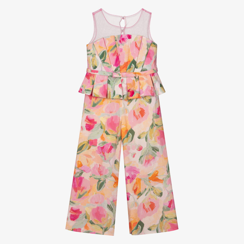 Abel & Lula-Pink Floral Jumpsuit | Childrensalon Outlet
