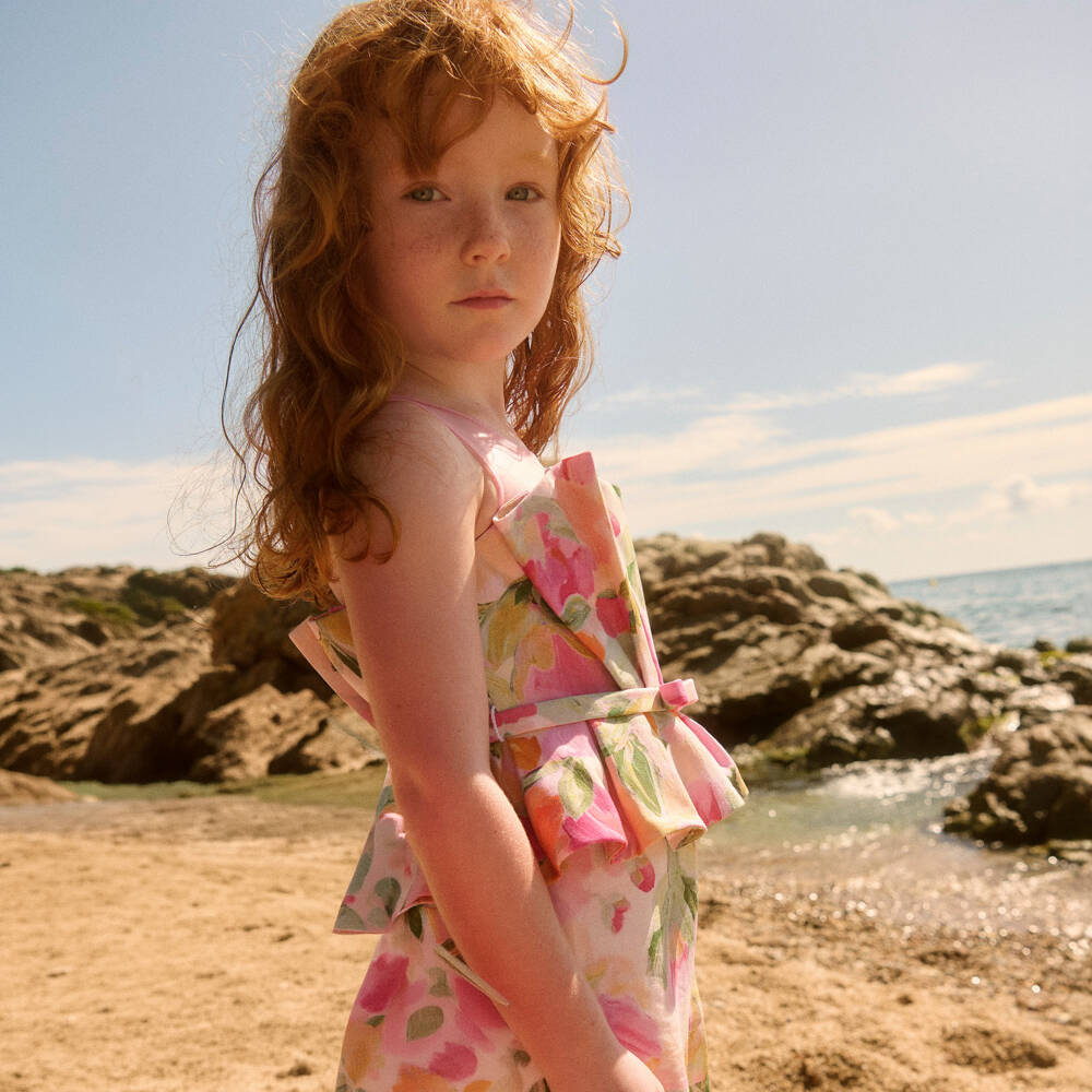 Abel & Lula-Pink Floral Jumpsuit | Childrensalon Outlet