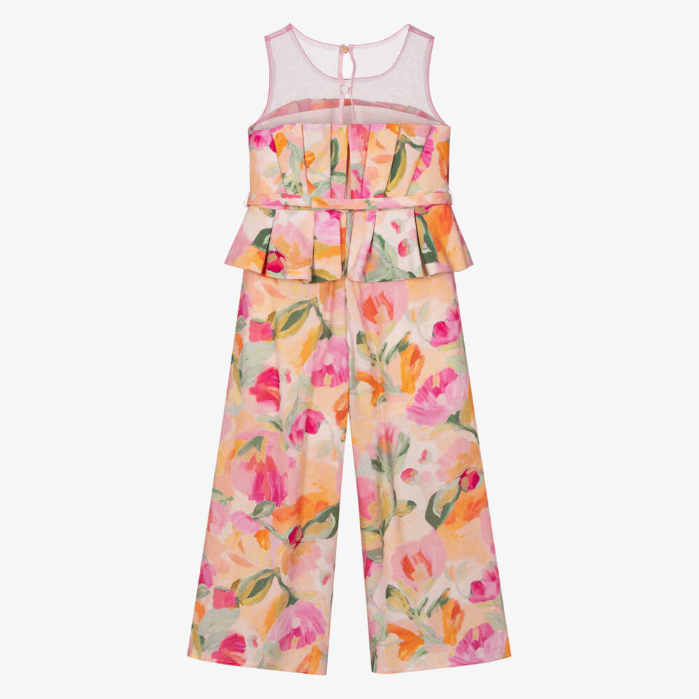 Abel & Lula-Pink Floral Jumpsuit | Childrensalon Outlet