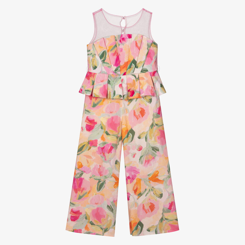 Abel & Lula-Pink Floral Jumpsuit | Childrensalon Outlet
