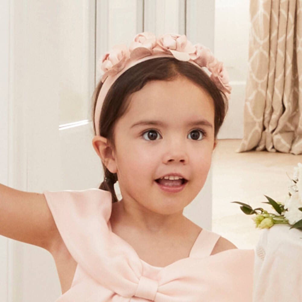 Abel & Lula-Pink Floral Tulle Headband for Girls | Childrensalon Outlet