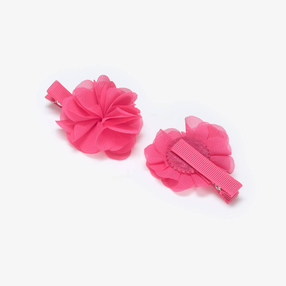 Abel & Lula-Pink Flower Hair Clips 2pk | Childrensalon Outlet
