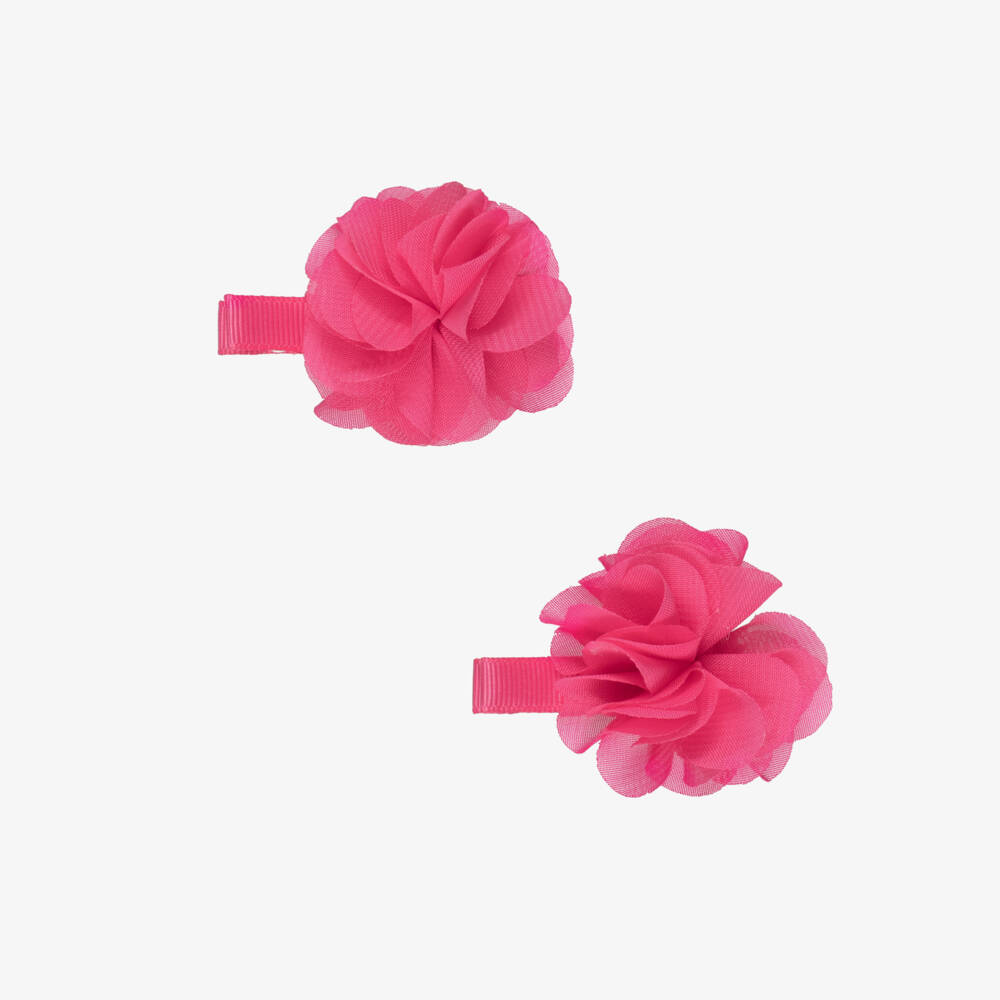 Abel & Lula-Pink Flower Hair Clips 2pk | Childrensalon Outlet